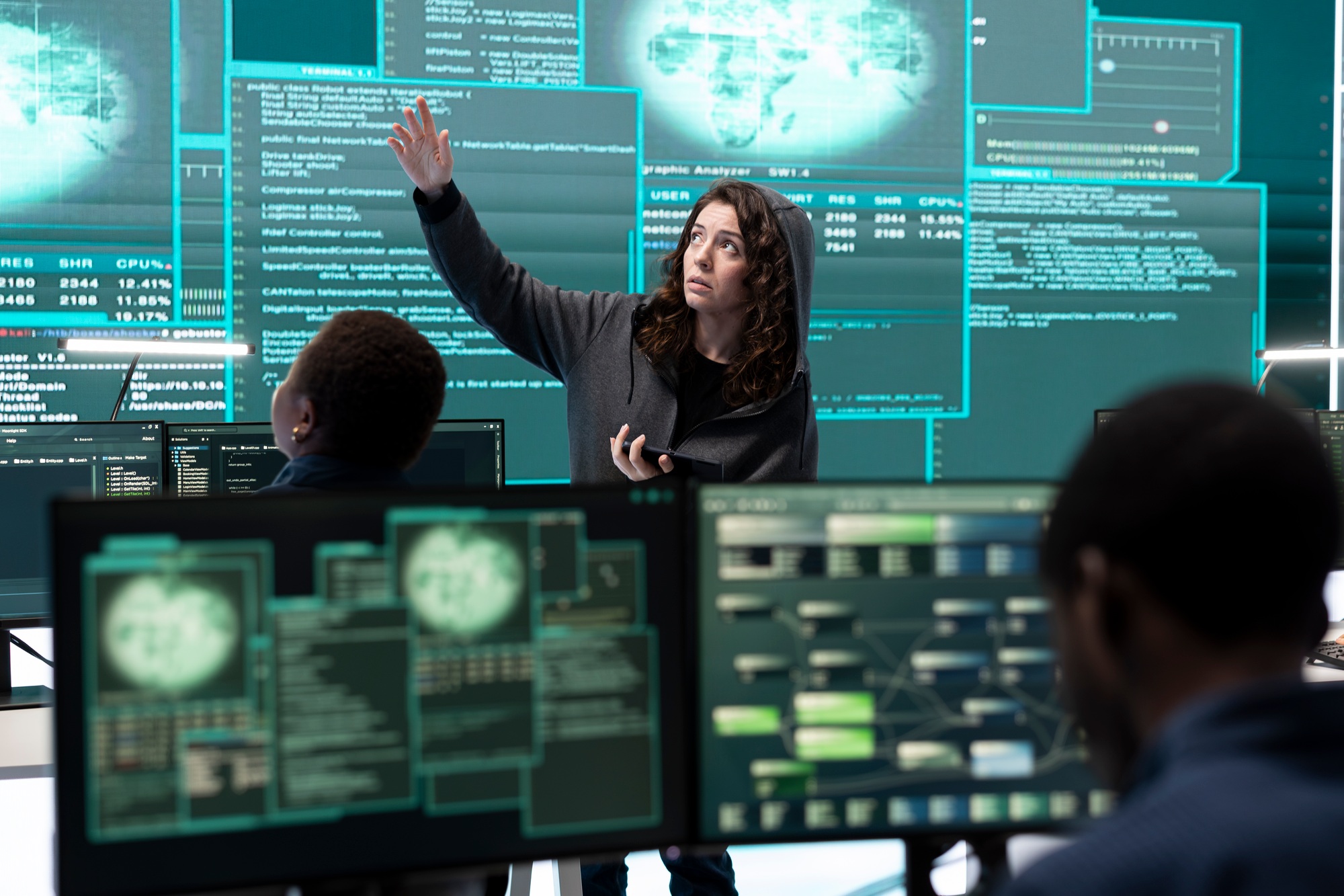 Cyber security specialist conducting cyber surveillance and threat detection