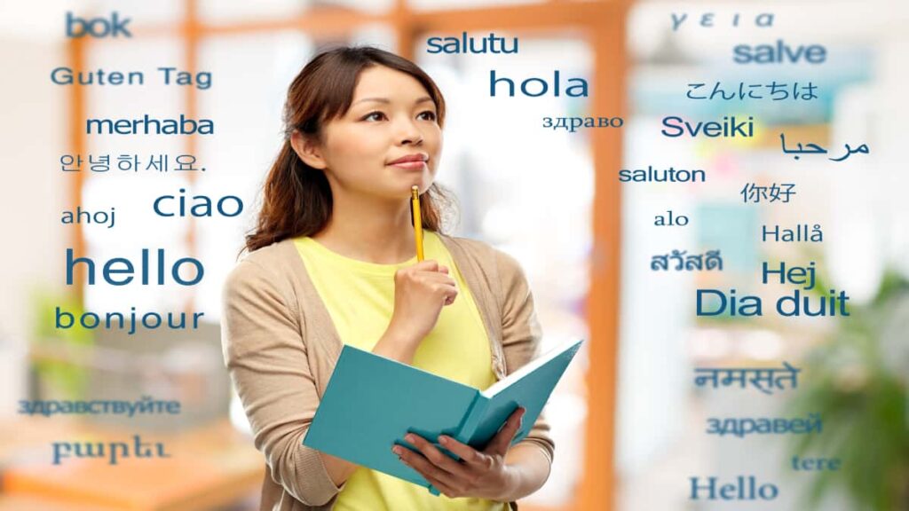 woman language learning