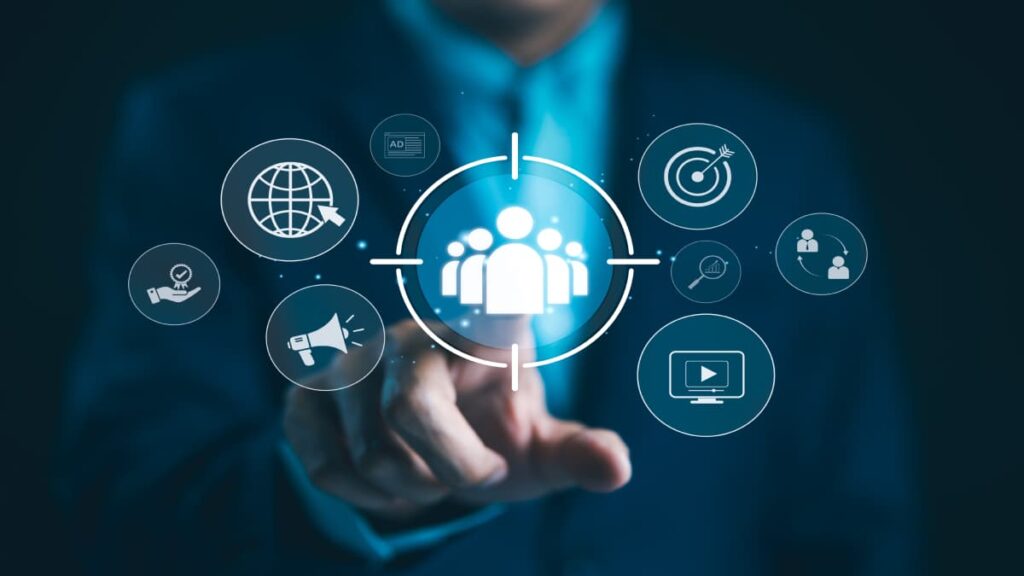 Image with man with widgets